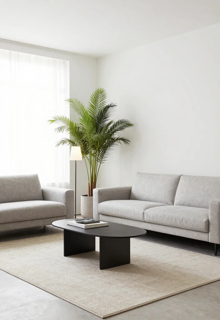 18 Awkward Wall Space Living Room Ideas Smart Solutions - 12. Low-Profile Furniture 1