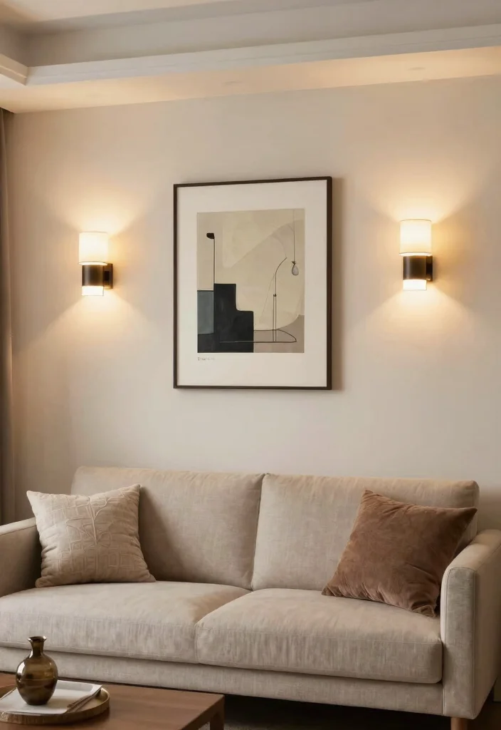 18 Awkward Wall Space Living Room Ideas Smart Solutions - 14. Wall-Mounted Lighting 1