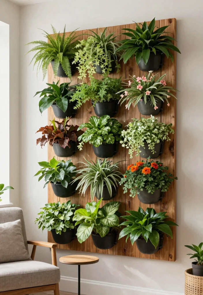 18 Awkward Wall Space Living Room Ideas Smart Solutions - 2. Vertical Gardens 1