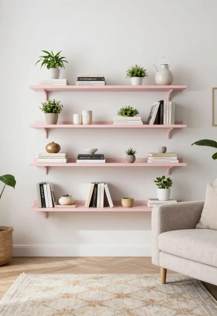 18 Awkward Wall Space Living Room Ideas Smart Solutions - 3. Floating Shelves 1