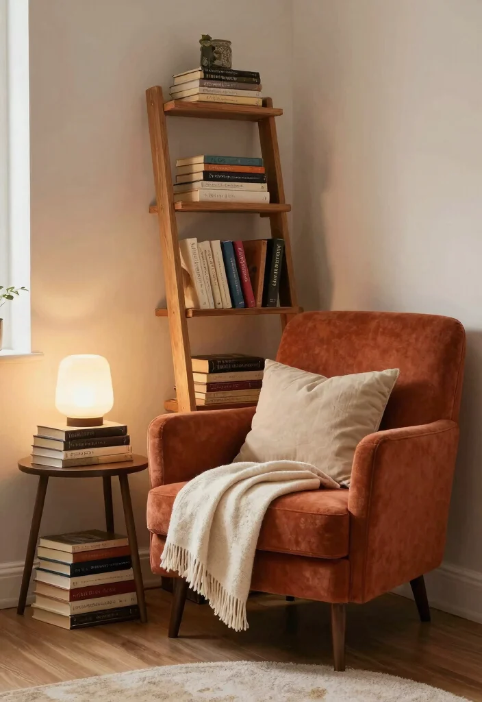 18 Awkward Wall Space Living Room Ideas Smart Solutions - 4. Corner Book Nook 1