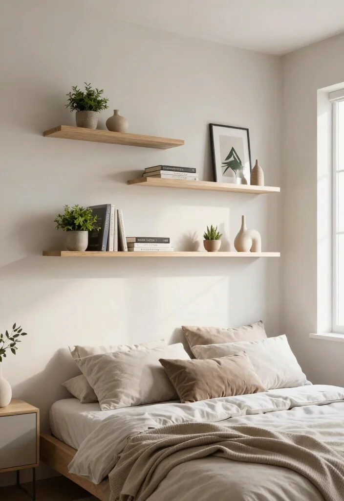18 Bedroom Built-Ins Around Bed Ideas: Custom Smart Design - 1. Floating Shelves for Instant Elegance 1