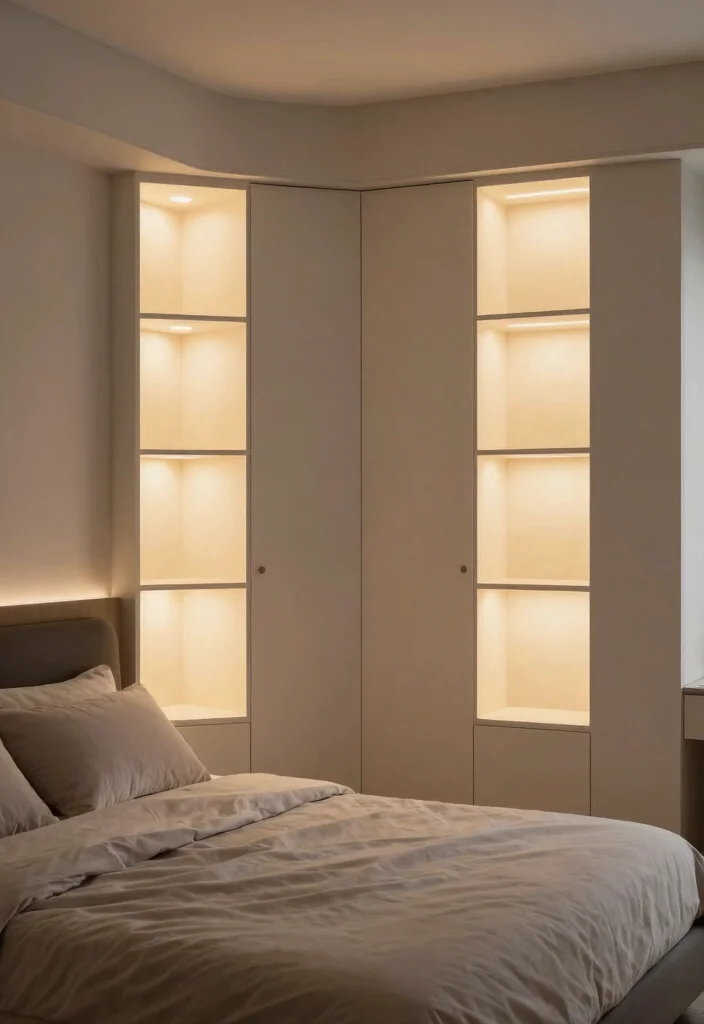 18 Bedroom Built-Ins Around Bed Ideas: Custom Smart Design - 17. Smart Lighting Solutions 1