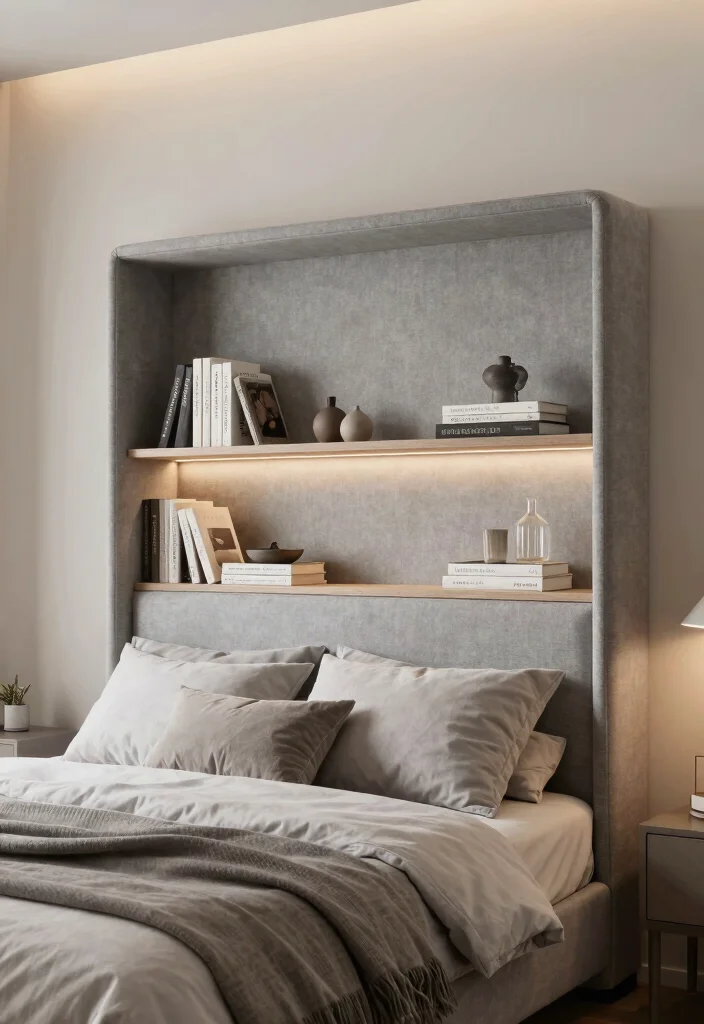 18 Bedroom Built-Ins Around Bed Ideas: Custom Smart Design - 3. Customized Headboards with Built-In Shelving 1