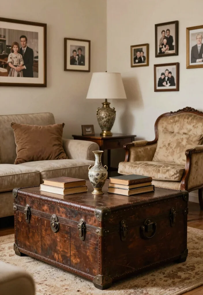 18 Cozy Fall Living Room Decor Ideas for Seasonal Updates - 12. Incorporate Vintage Finds 1