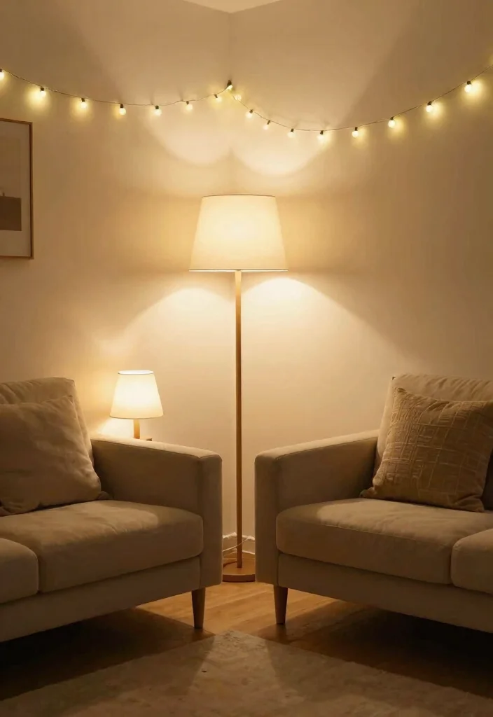 18 Cozy Fall Living Room Decor Ideas for Seasonal Updates - 17. Add Warm Lighting Options 1