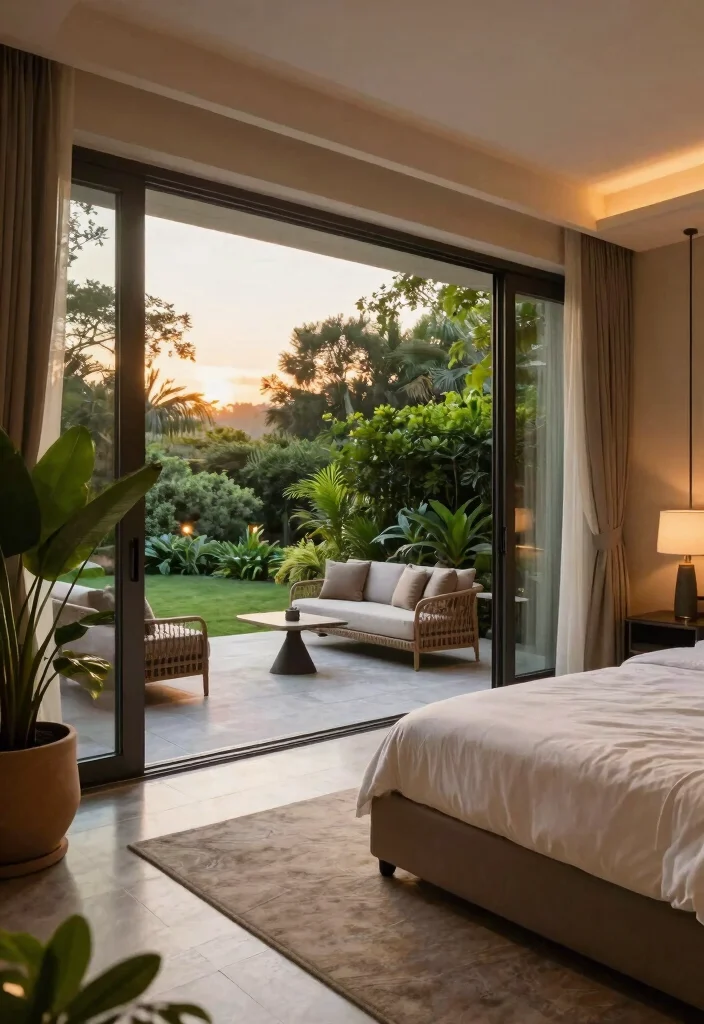 18 Large Bedroom Ideas Master Suite Layout for Luxury Living - 14. Outdoor Connection 1