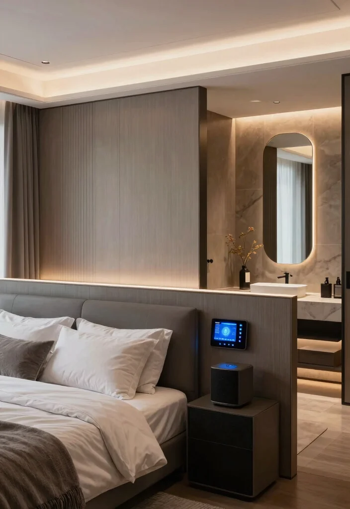18 Large Bedroom Ideas Master Suite Layout for Luxury Living - 9. Integrated Technology 1