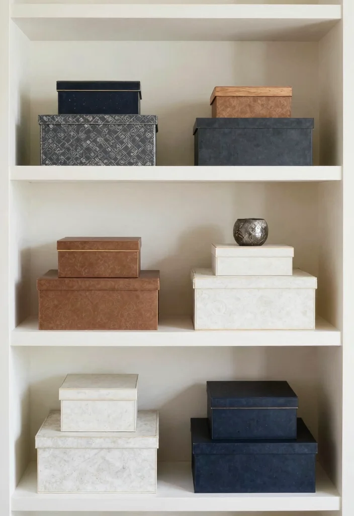 18 Living Room Shelf Decor Ideas Built Ins Styled Right - 14. Utilize Decorative Boxes 1