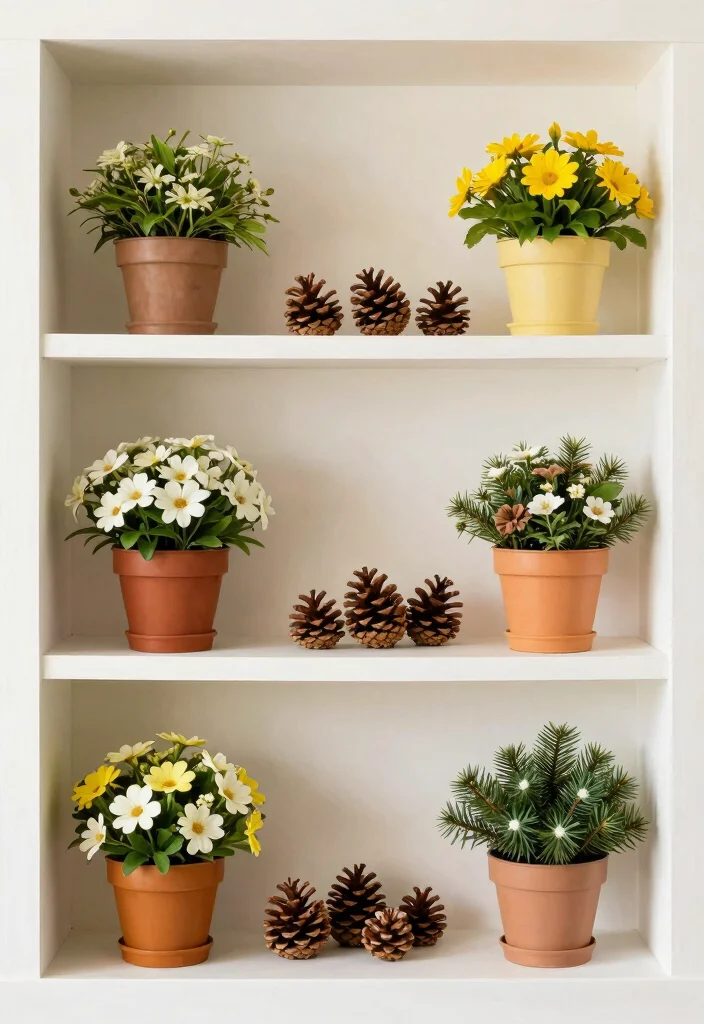 18 Living Room Shelf Decor Ideas Built Ins Styled Right - 17. Stay Seasonal 1