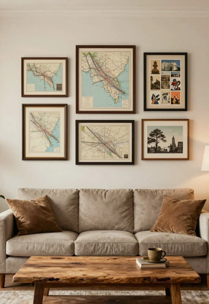 18 Modern Living Room Wall Decor Ideas for a Clean, Stylish Touch - 11. Vintage Finds 1