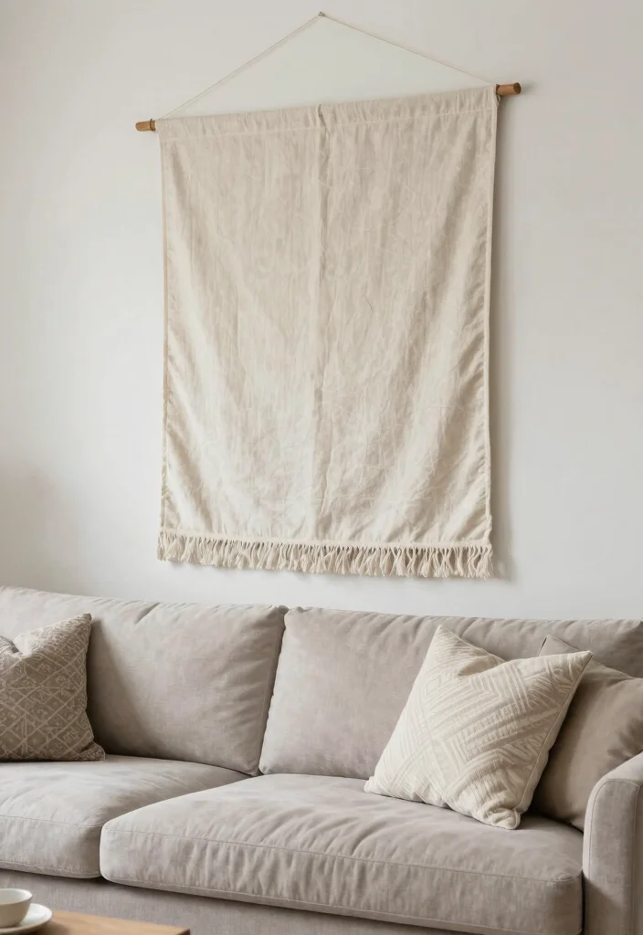 18 Modern Living Room Wall Decor Ideas for a Clean, Stylish Touch - 14. Layering with Soft Fabrics 1