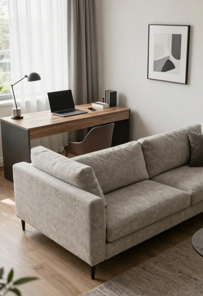 18 Sofas Ideas Living Room Modern L Shape Designs - 17. Dual-Purpose L-Shape Sofa for Home Offices 1