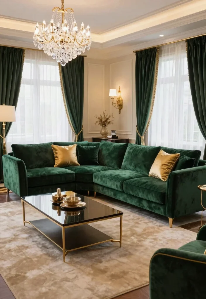 18 Sofas Ideas Living Room Modern L Shape Designs - 5. Modern Glam L-Shape Sofa 1