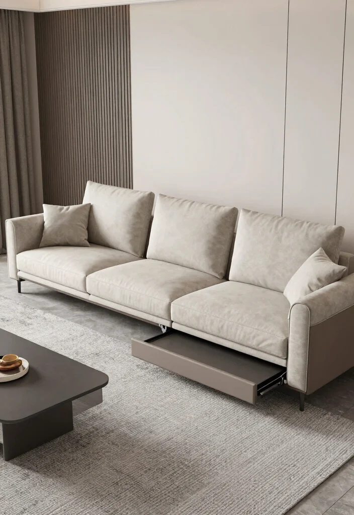18 Sofas Ideas Living Room Modern L Shape Designs - 7. Multi-Functional L-Shape Sofa 1