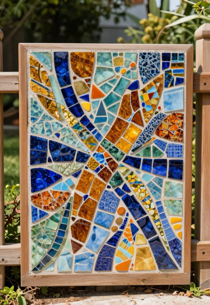 12 Decorated Fences for Artistic Fence Owners - 5. Mosaic Tile Accents 1