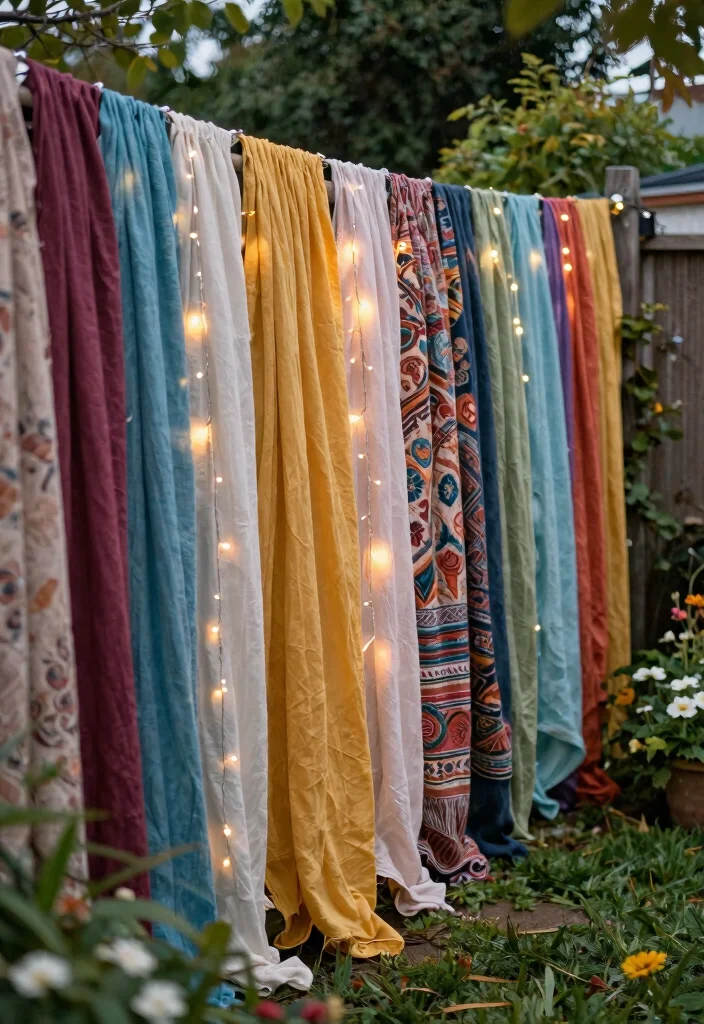 12 Decorated Fences for Artistic Fence Owners - 6. Draped Fabrics and Textiles 1