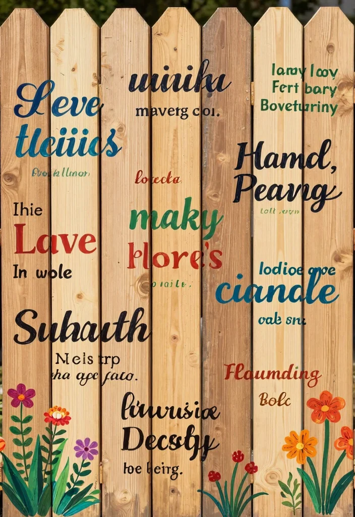12 Decorated Fences for Artistic Fence Owners - 9. Painted Quotes and Sayings 1