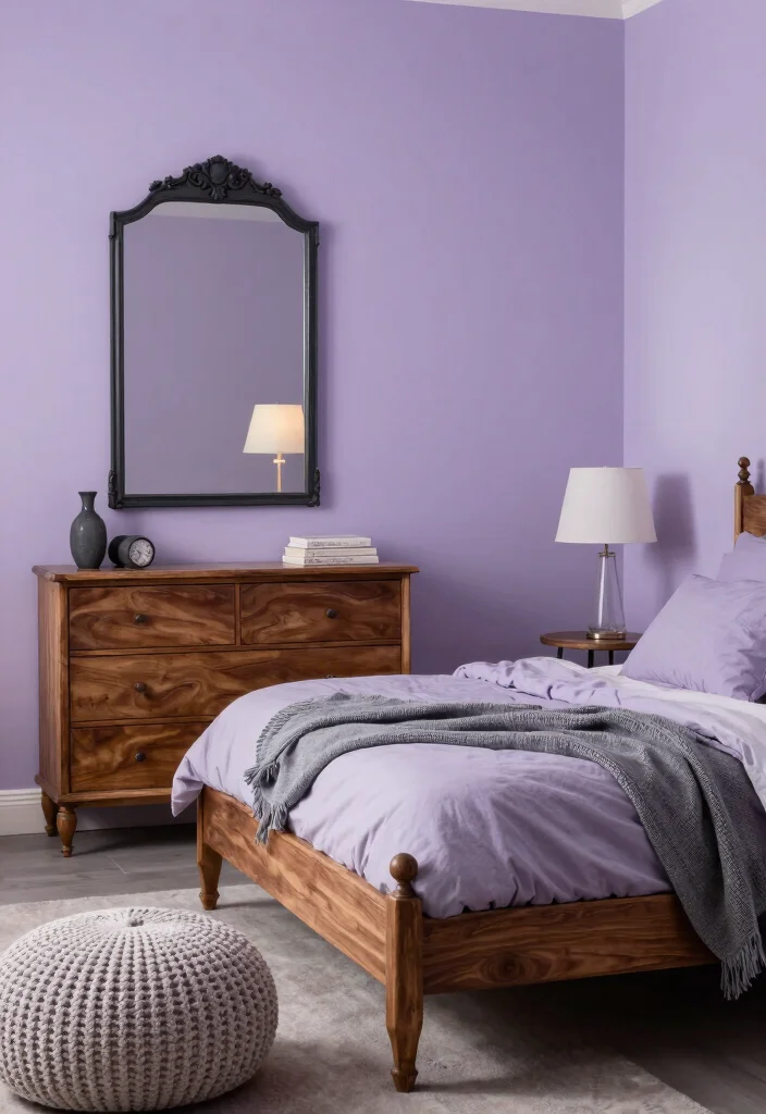 12 Paint Palettes Every Farmhouse Renovation Needs - 6. Soft Lavender and Charcoal 1