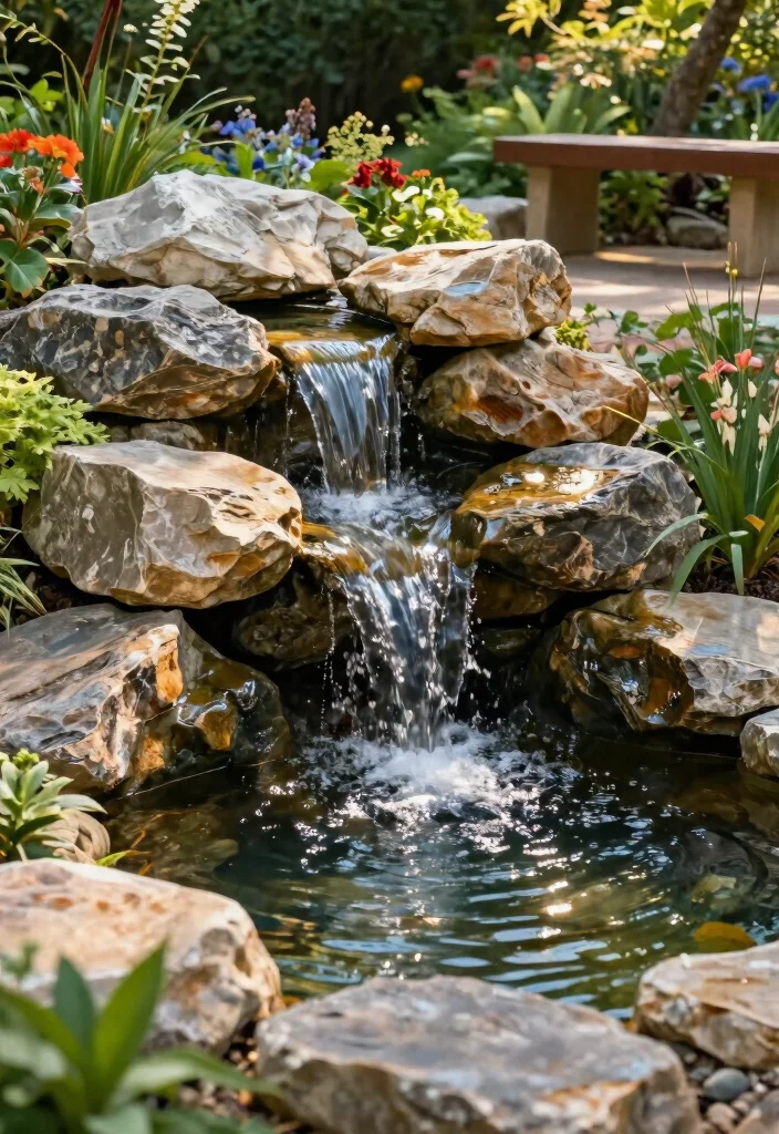 13 DIY Backyard Waterfall Projects for Nature Lovers - 1. Rock Garden Waterfall 1