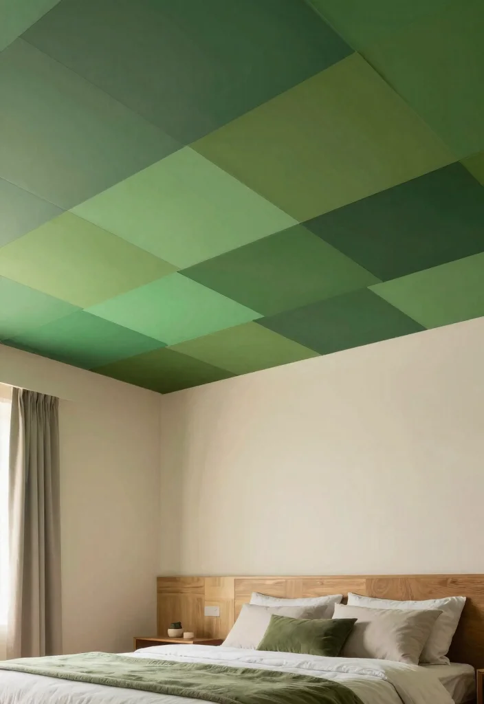 13 Green Ceiling Designs for Nature-Inspired Sleepers - 13. Customizable Green Modular Ceiling 1