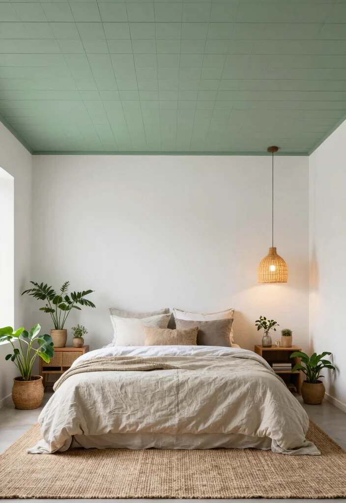 13 Green Ceiling Designs for Nature-Inspired Sleepers - 2. Soft Sage Green Planks 1