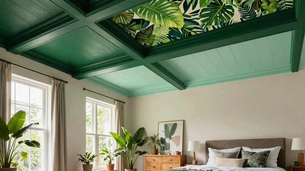 13 Green Ceiling Designs for Nature-Inspired Sleepers