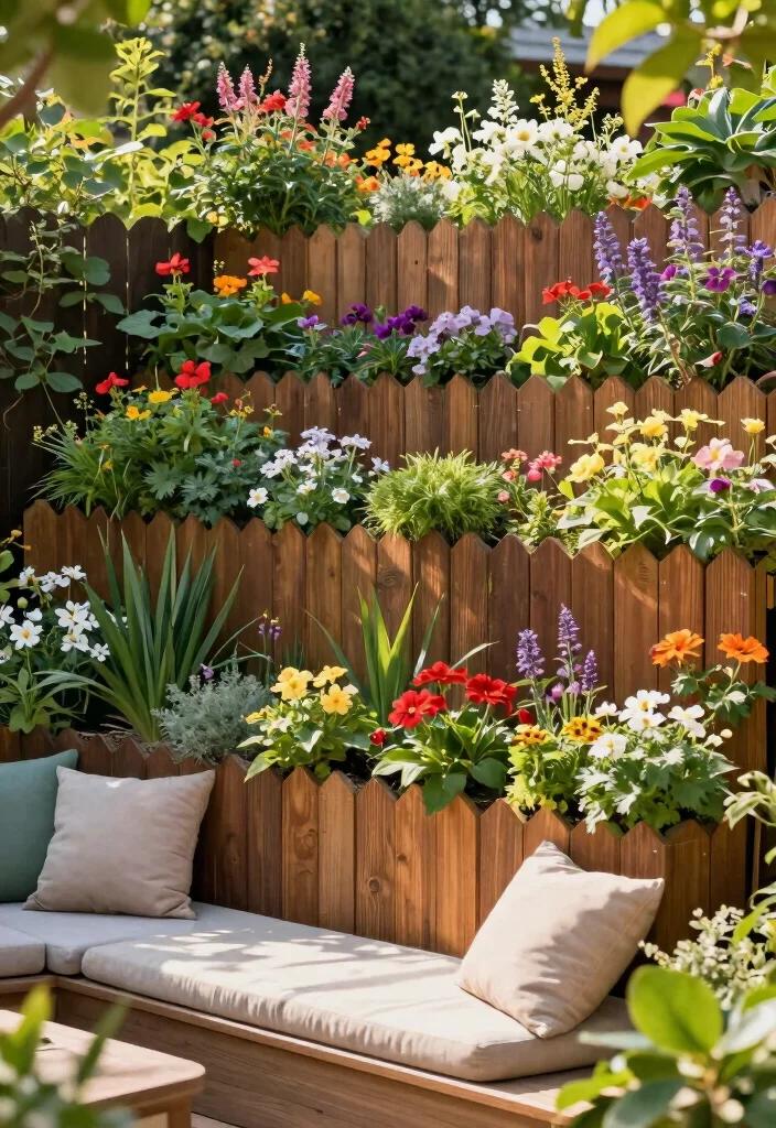 13 Horizontal Fence Designs for Privacy Seekers - 10. Height-Adjusted Tiered Fence 1