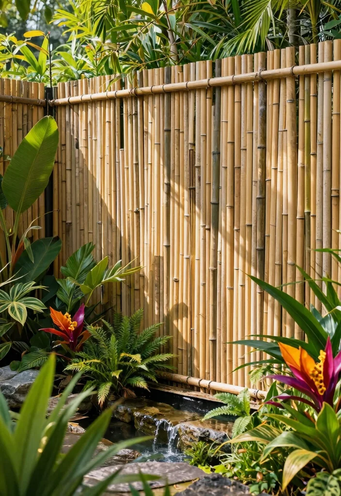 13 Horizontal Fence Designs for Privacy Seekers - 6. Bamboo Privacy Fence 1