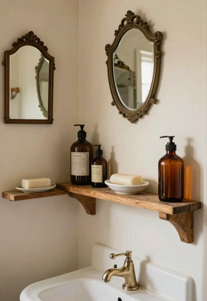 13 Small Bath Upgrades for Cozy Home Planners - 10. Vintage Accessories to Enhance Charm 1
