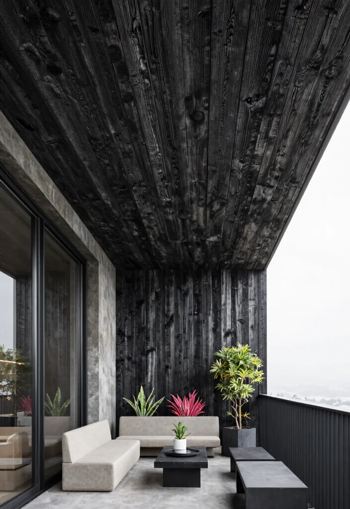 13 Wooden Ceiling Options for Apartment Dwellers - 10. Charred Wood Finish 1