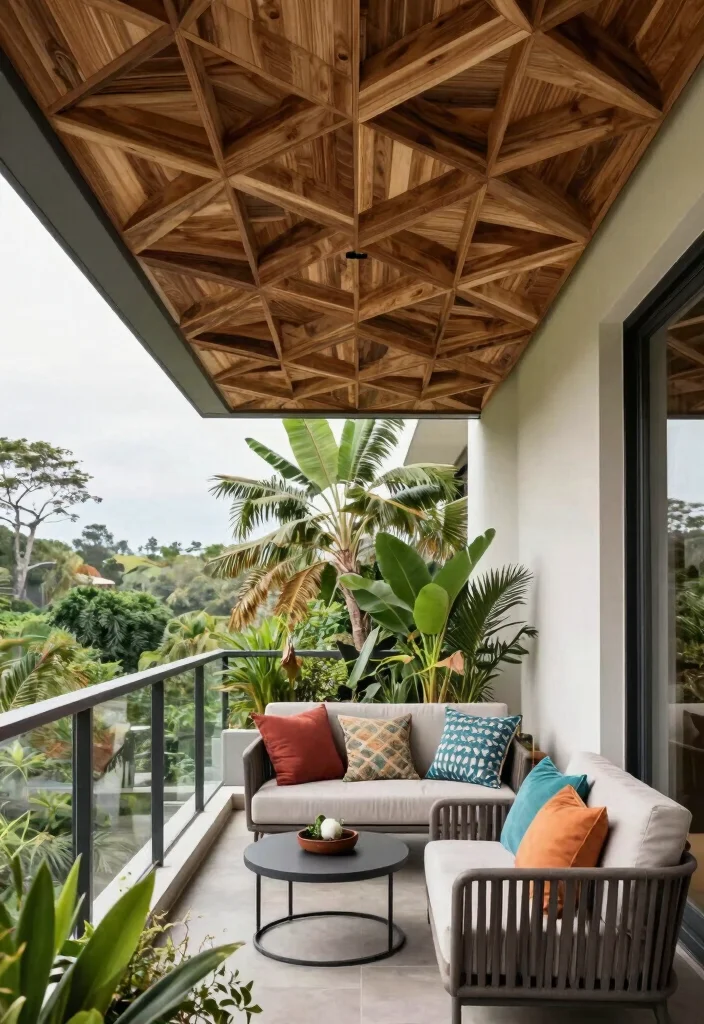 13 Wooden Ceiling Options for Apartment Dwellers - 13. Geometric Wood Ceiling 1