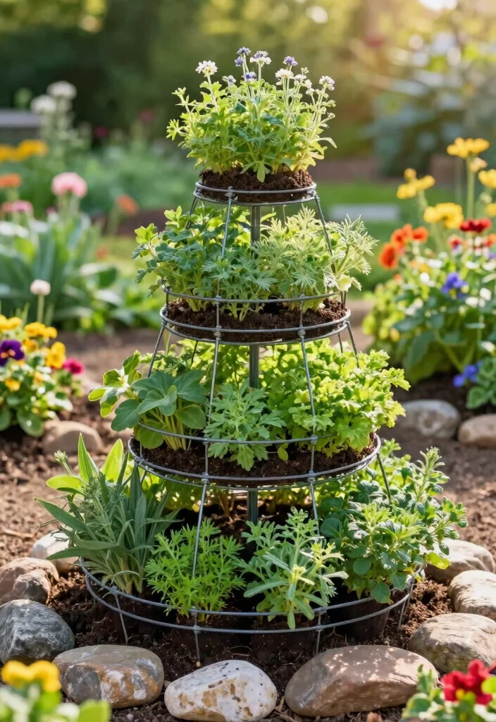 14 Chicken Wire Fence Setups for Hobby Farmers - 13. Chicken Wire Herb Spiral 1