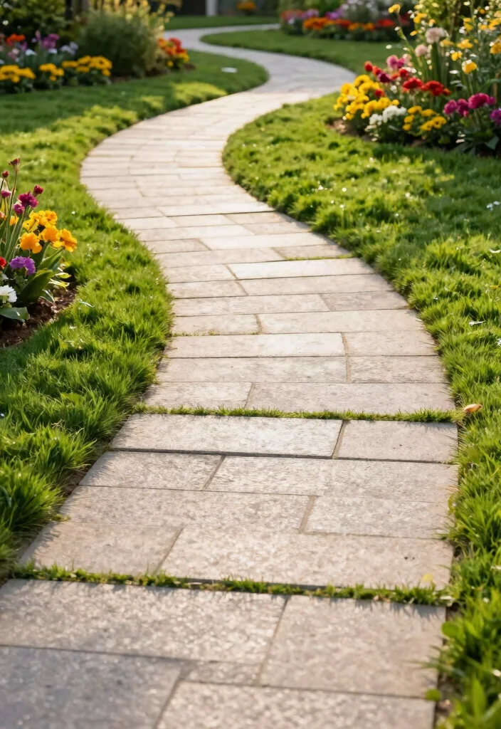 14 Grass and Paver Combos That Look Professional - 2. Circular Paver Pathways through Grass 1