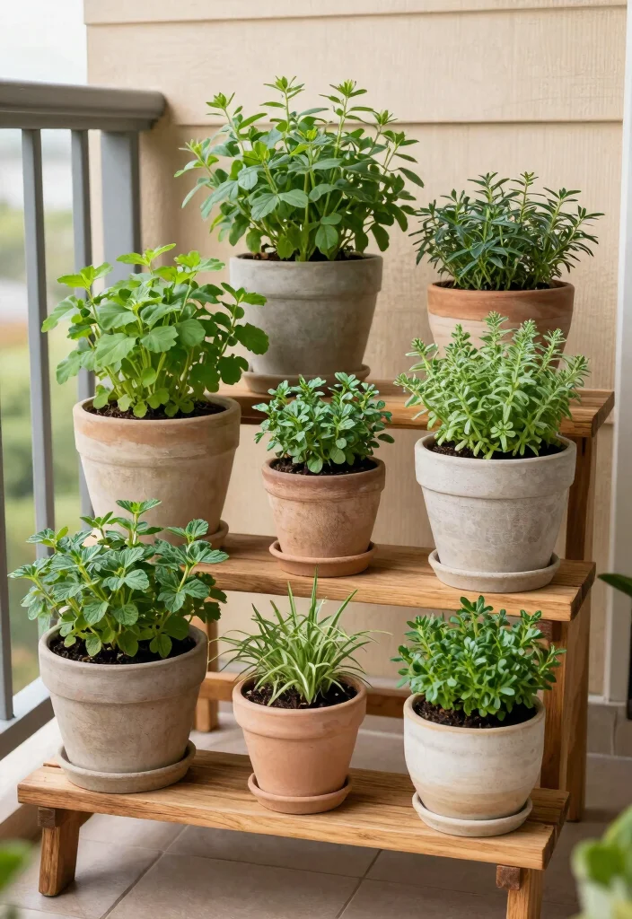 14 Japandi Balcony Ideas for Minimalist Professionals - 10. Herbal Garden 1