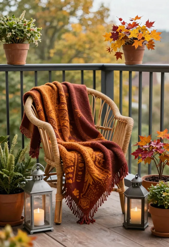 14 Japandi Balcony Ideas for Minimalist Professionals - 13. Seasonal Decor Touches 1