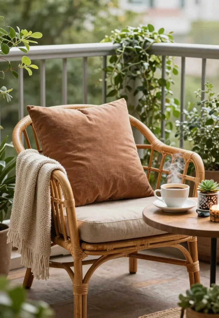 14 Japandi Balcony Ideas for Minimalist Professionals - 8. Cozy Throws and Cushions 1
