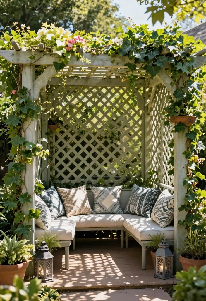 14 Pergola Structures for Shaded Lounging Lovers - 2. Lattice Pergola for Privacy 1