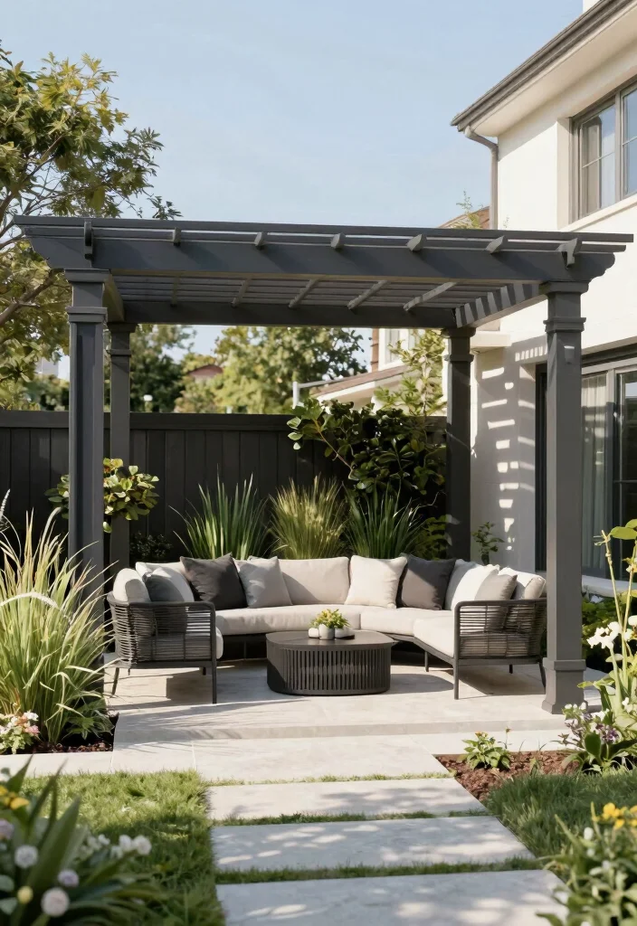 14 Pergola Structures for Shaded Lounging Lovers - 4. Gabled Pergola for Architectural Interest 1