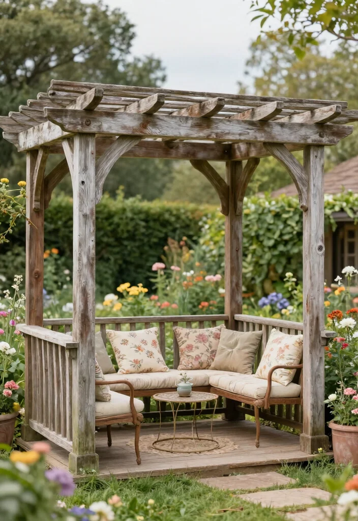 14 Pergola Structures for Shaded Lounging Lovers - 6. Vintage-Style Pergola 1