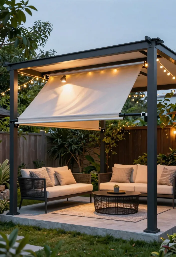 14 Pergola Structures for Shaded Lounging Lovers - 8. Pergola with a Retractable Canopy 1