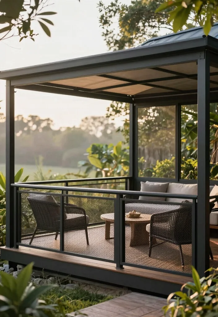 14 Railing Options for Elevated Deck Builders - 10. Retractable Mesh Railings 1