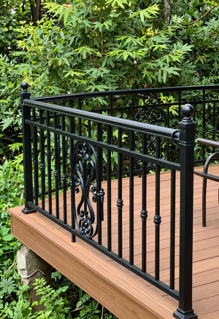 14 Railing Options for Elevated Deck Builders - 4. Wrought Iron Railings 1