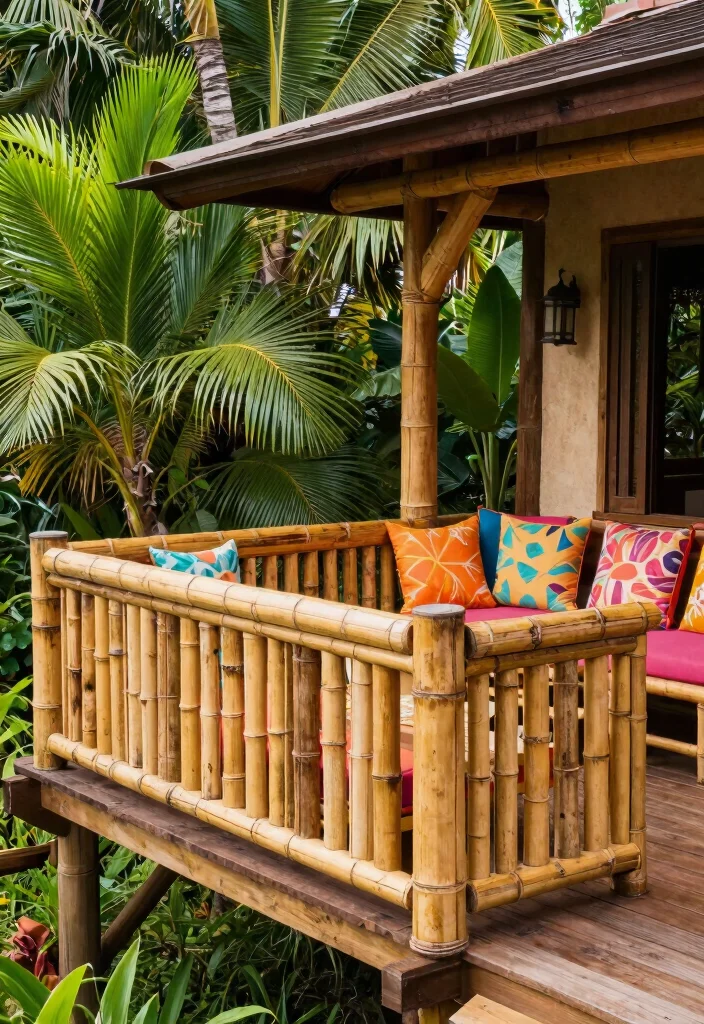 14 Railing Options for Elevated Deck Builders - 7. Bamboo Railings 1