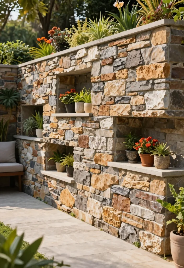 14 Retaining Wall Designs That Hold Strong for Years - 10. Stone Veneer Walls 1