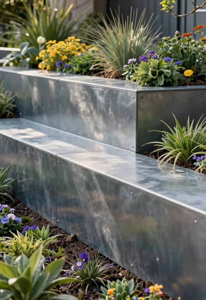 14 Retaining Wall Designs That Hold Strong for Years - 9. Steel Edging Walls 1