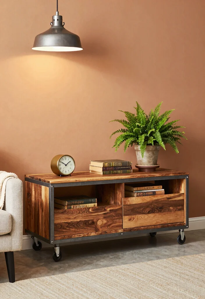 14 Styled TV Stands for Country-Home Enthusiasts - 3. Vintage Industrial Fusion 1