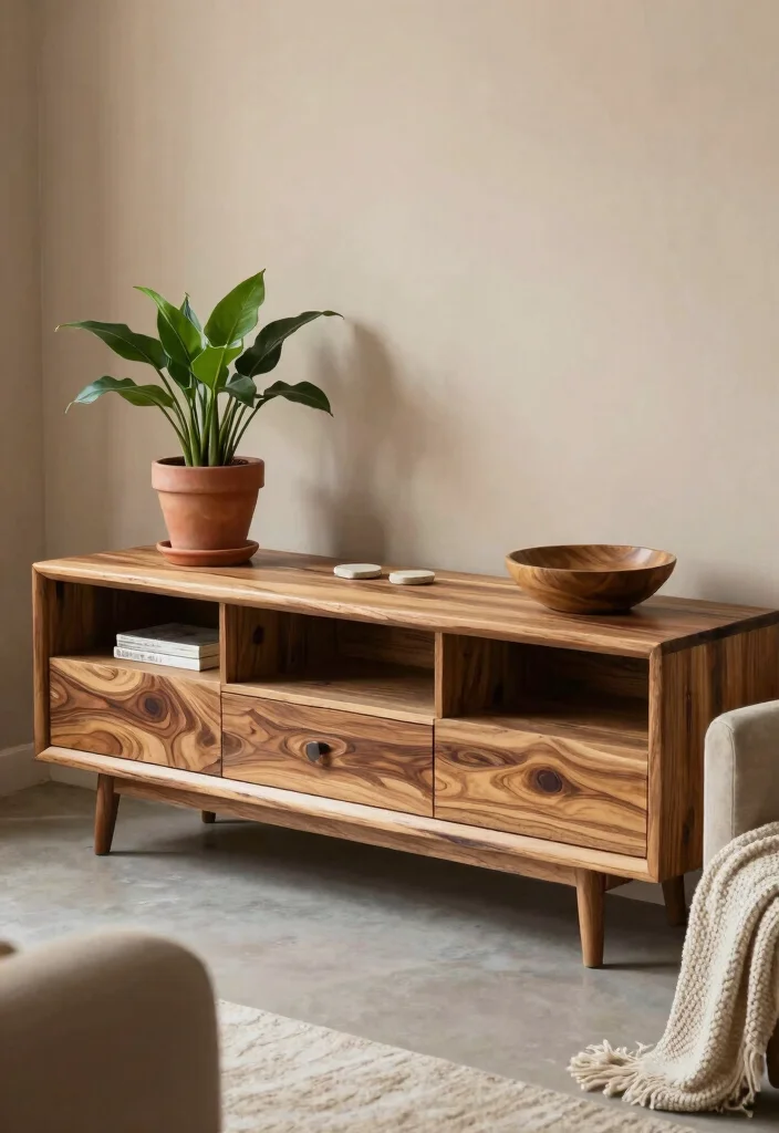 14 Styled TV Stands for Country-Home Enthusiasts - 4. Nature-Inspired Decor 1