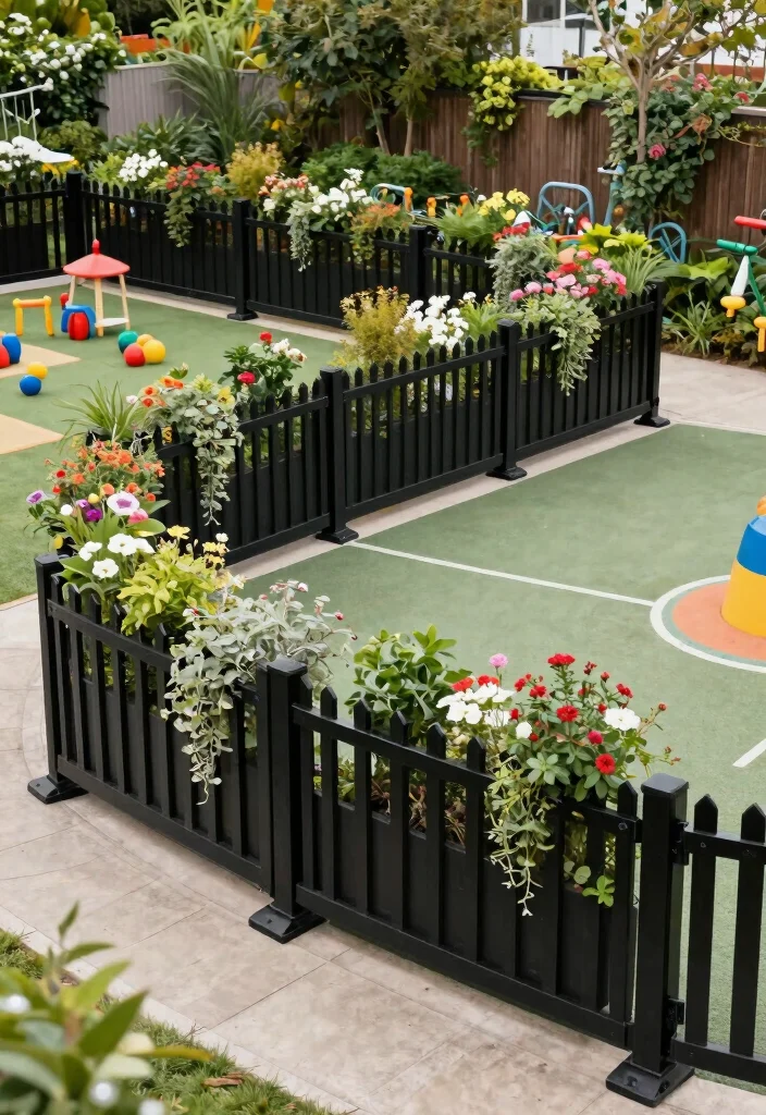 15 Black Fencing Styles for Dramatic Home Updates - 12. Barrier with Style 1