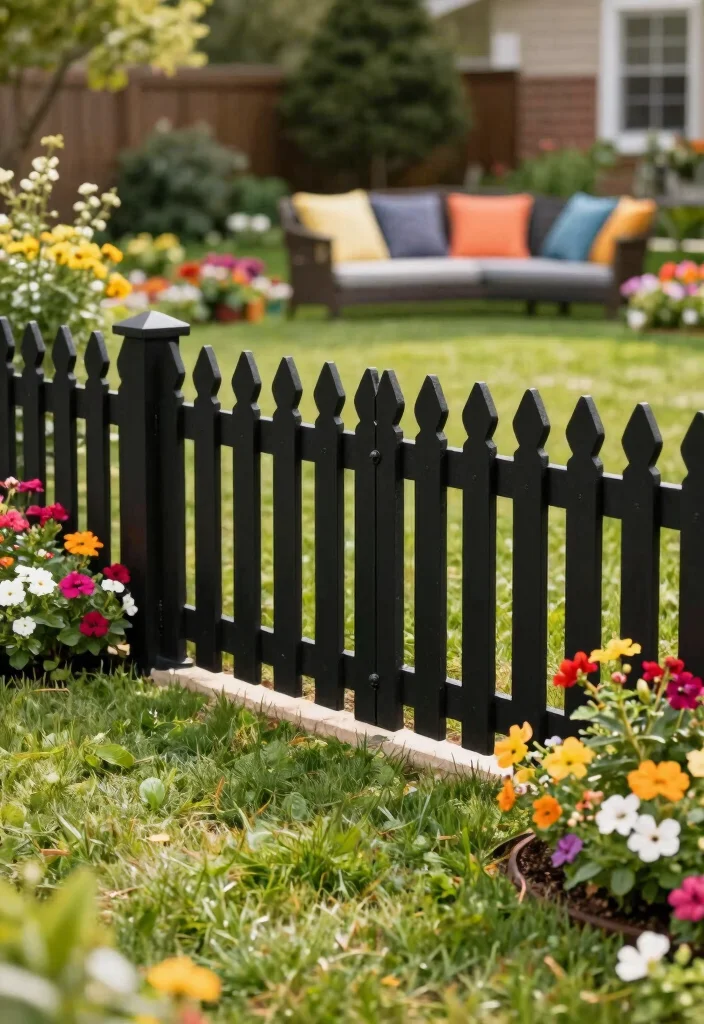 15 Black Fencing Styles for Dramatic Home Updates - 2. Classic Picket 1